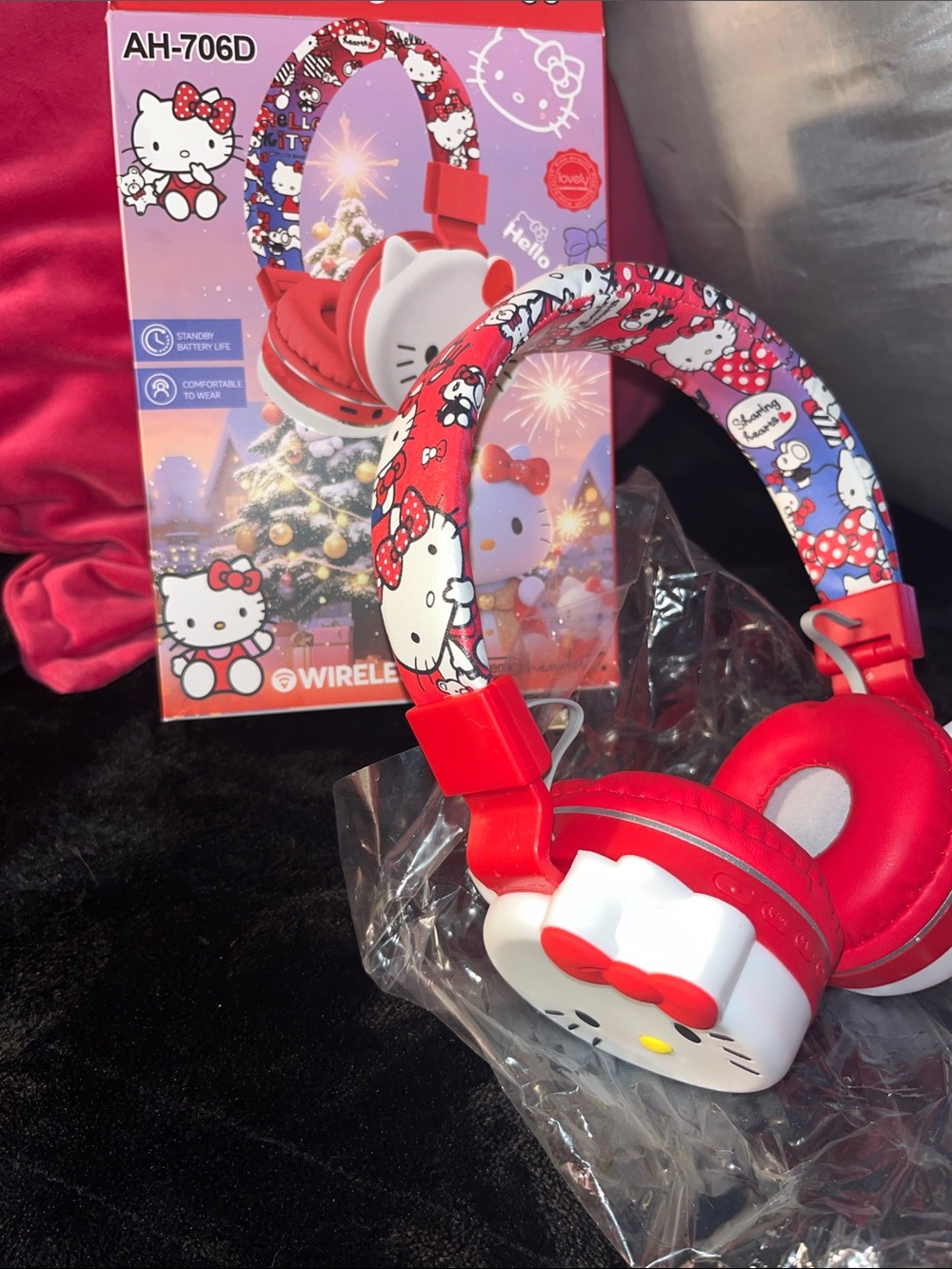 Hello Kitty Red and White Kids Over-Ear Headphones